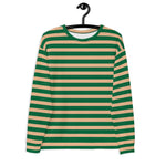 Women's Recycled Striped Beige and Green Sweatshirt