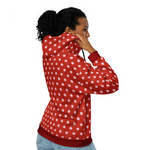 Recycled W.T.W polka dot zip hoodie in red