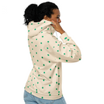 Recycled polka dot zip hoodie in cream