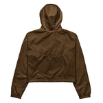 Women’s brown cropped waterproof windbreaker jacket