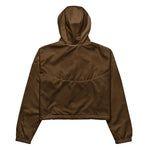 Women’s brown cropped waterproof windbreaker jacket