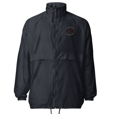 Navy water-repellent  unisex windbreaker hooded rain jacket (OEKO-TEX & Peta Vegan Approved)