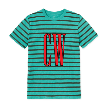 Seagrass Green Stripes Printed T-shirt