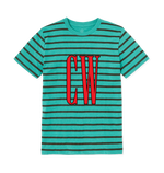 Seagrass Green Stripes Printed T-shirt