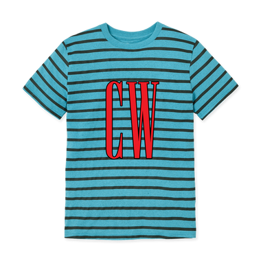 Ocean Blue Stripes Printed T-shirt