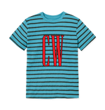 Ocean Blue Stripes Printed T-shirt