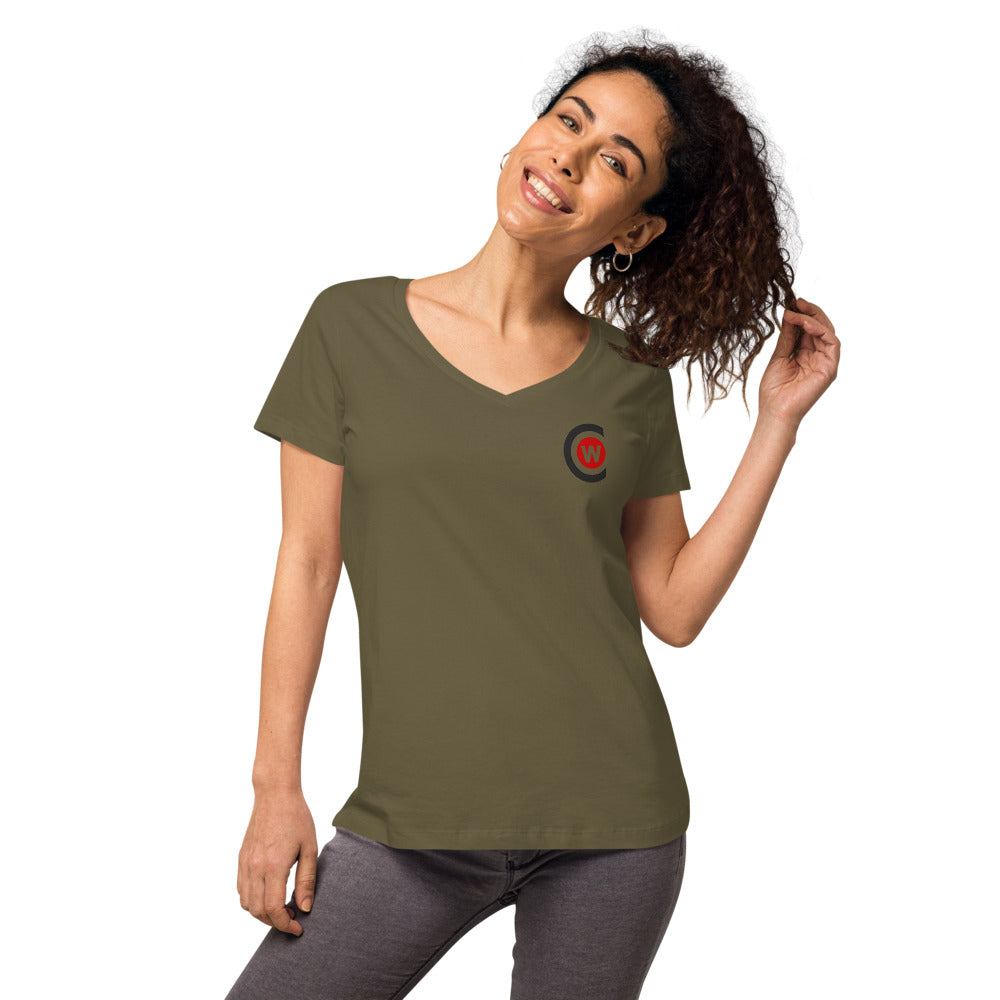 Women’s fitted organic cotton v-neck t-shirt