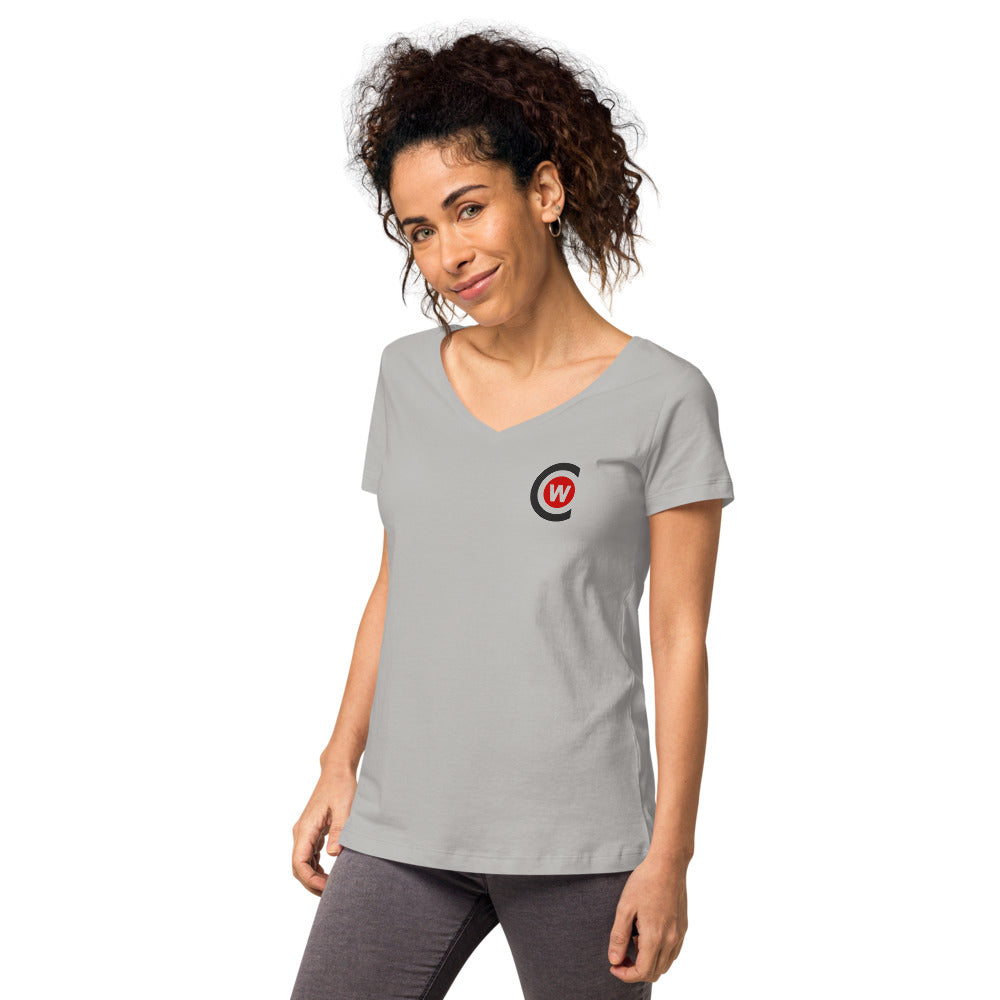 Women’s fitted organic cotton v-neck t-shirt